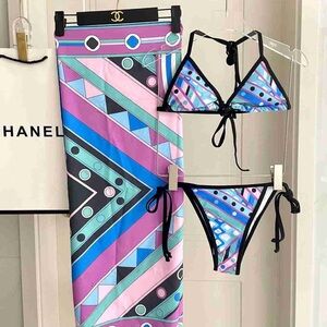 Emilio Pucci Vibrant Blue and Pink Bikini Set